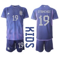 Argentina Nicolas Otamendi #19 Udebane Trøje Børn VM 2022 Kortærmet (+ Korte bukser)